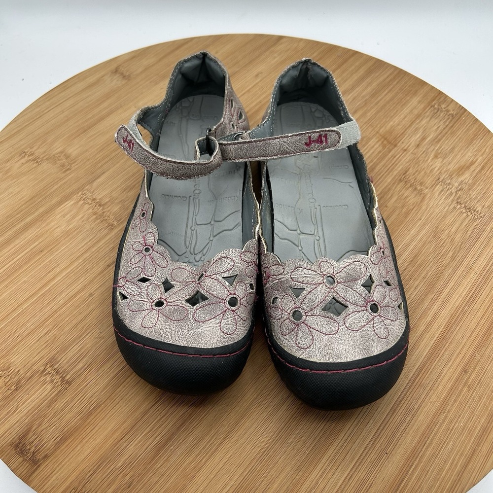 J-41 Adventure Women's Gray Slip-On Mary Jane Shoes Size 6.5